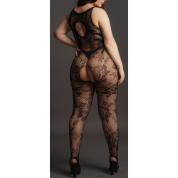 Le Désir Combinaison ouverte Grande Taille Flora - Noir
